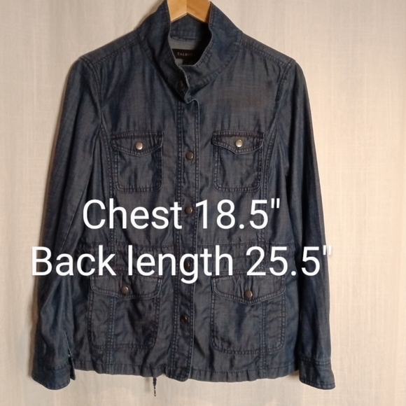 Talbots Lyocell/Cotton/Linen Lightweight Indigo Denim Anorak Jacket Small - Picture 12 of 13